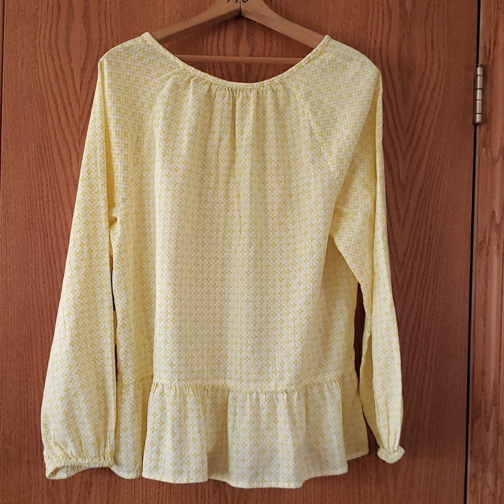NWT dip Brand Yellow Peplum Top Sz XL - Picture 3 of 7